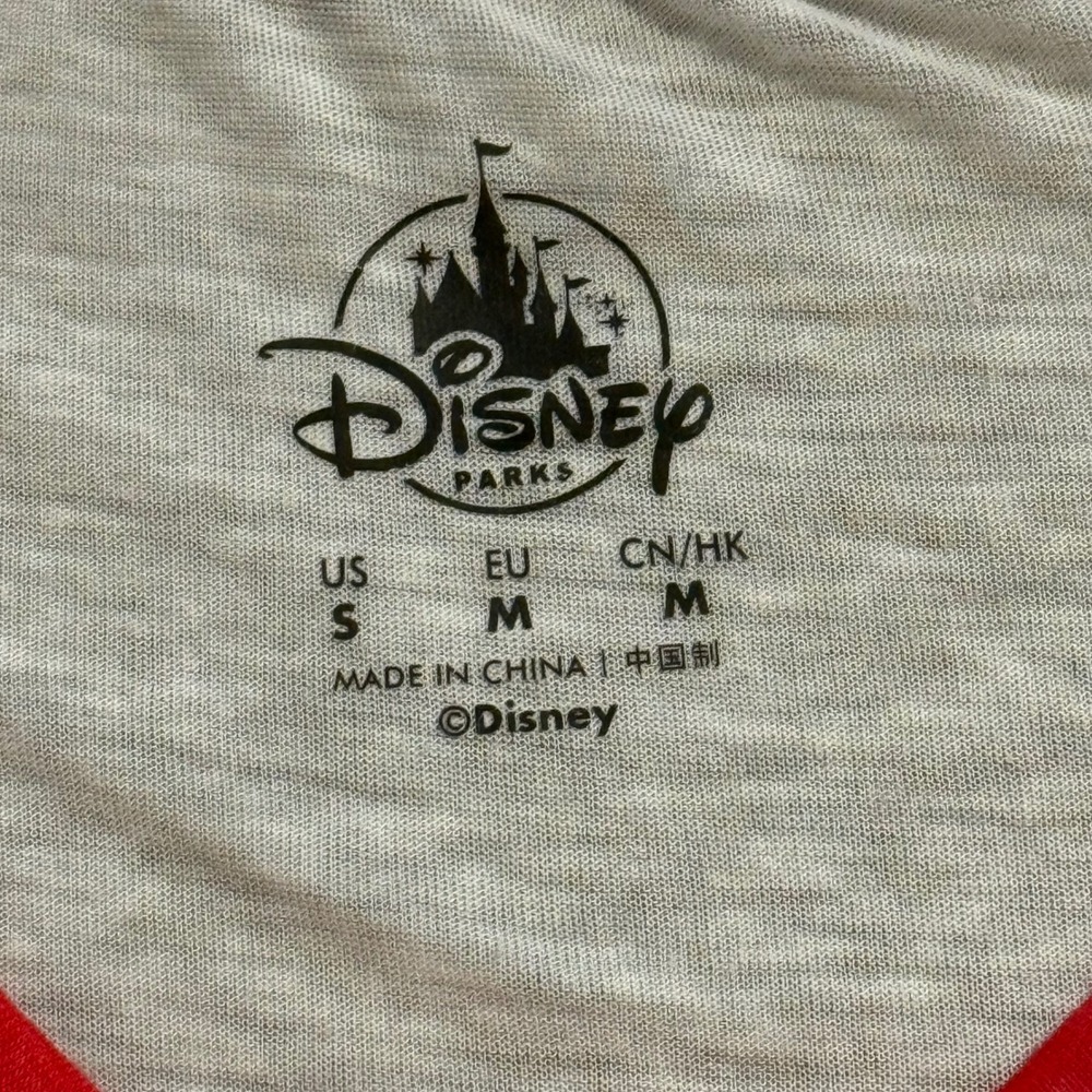 Disney Parks Walt Disney World Raglan Tie Front T-Shirt Red White Small - Picture 3 of 12